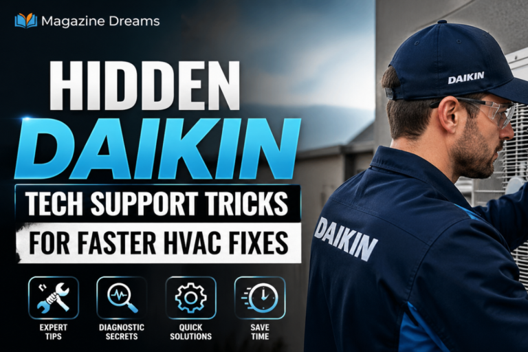 Daikin HVAC technician using hidden support troubleshooting methods for faster system repairs and diagnostics