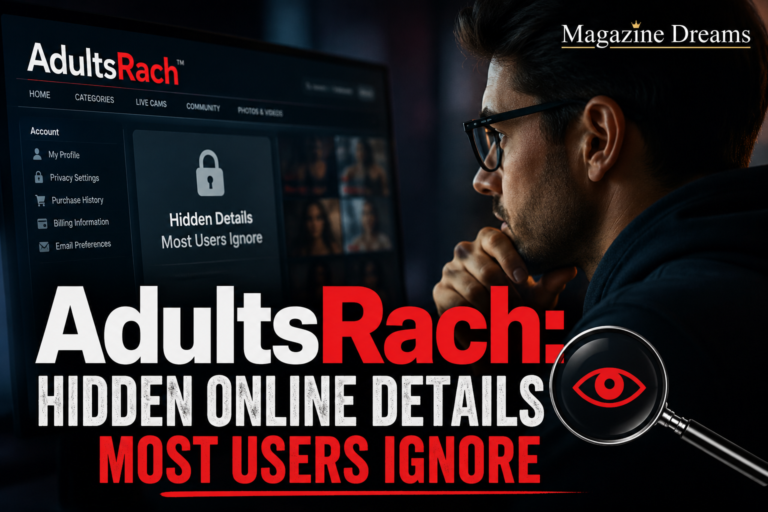 AdultsRach online trend concept with digital search interface, social media discussions, and mysterious internet keyword visuals in a modern futuristic style