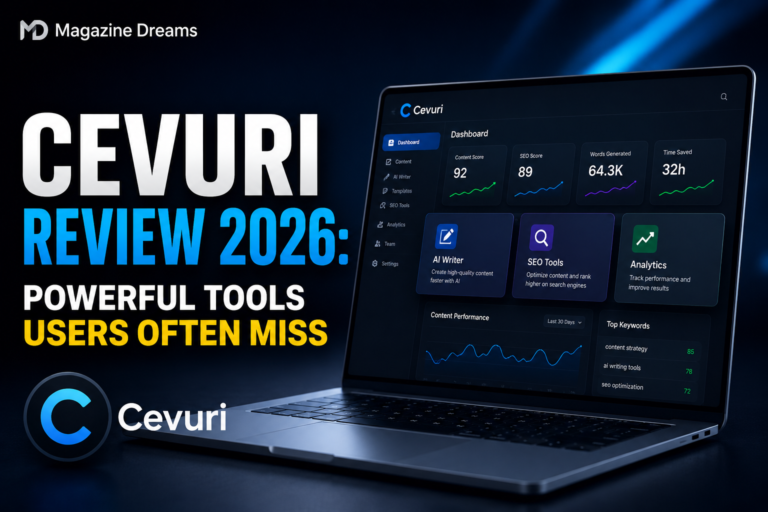 Cevurı dashboard showing smart productivity tools and automation features in 2026